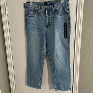 Jcrew Factory essential straight jean light denim wash with tapered hem. NWT NW